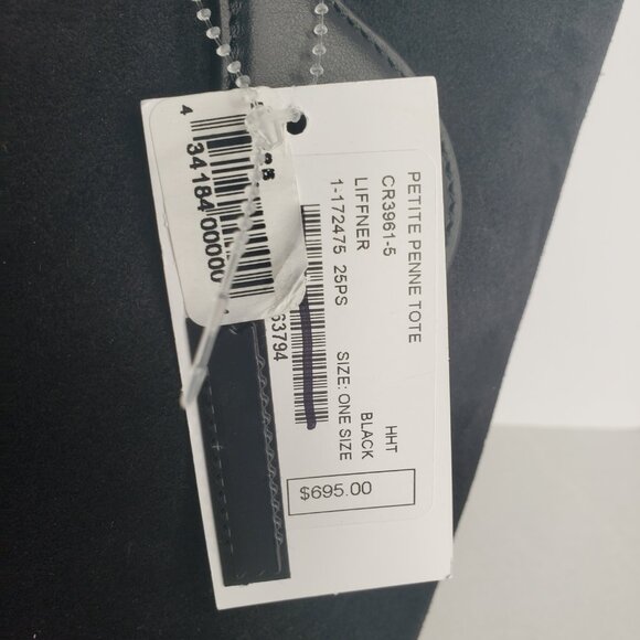 New LIFFNER Petite Penne Tote Suede Black - MSRP $695 - Picture 9 of 9